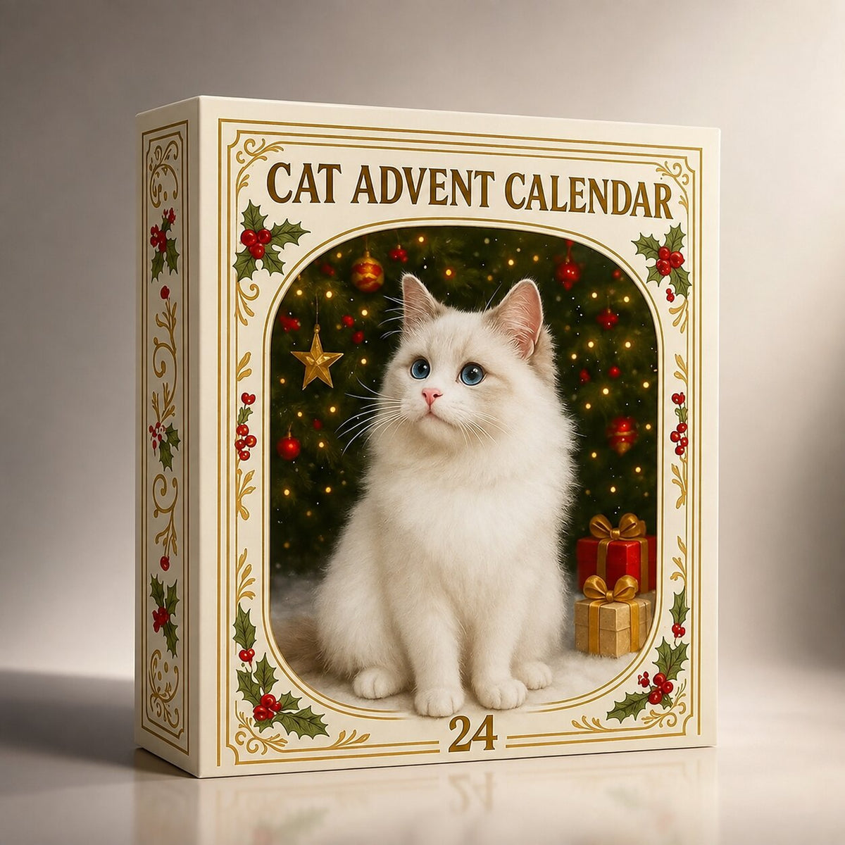 2026 Cat Advent Calendar - 24 Festive Cat Designs, Christmas Countdown