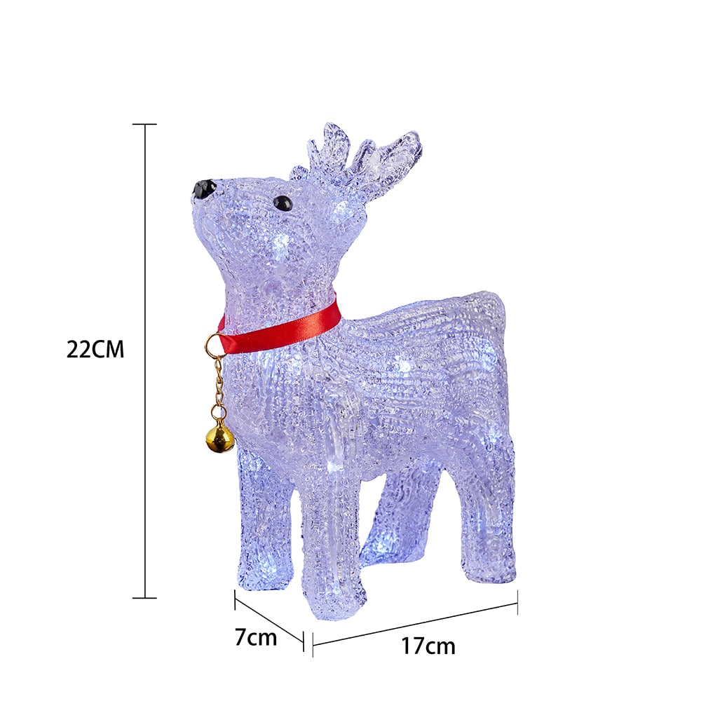 Acrylic Reindeer with LED Lights - Height 22 cm
