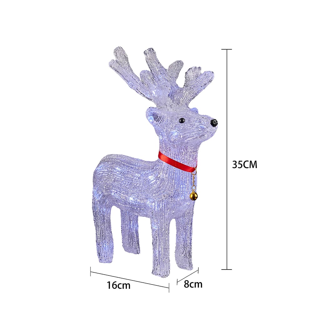 Acrylic Reindeer with LED Lights - Height 35 cm