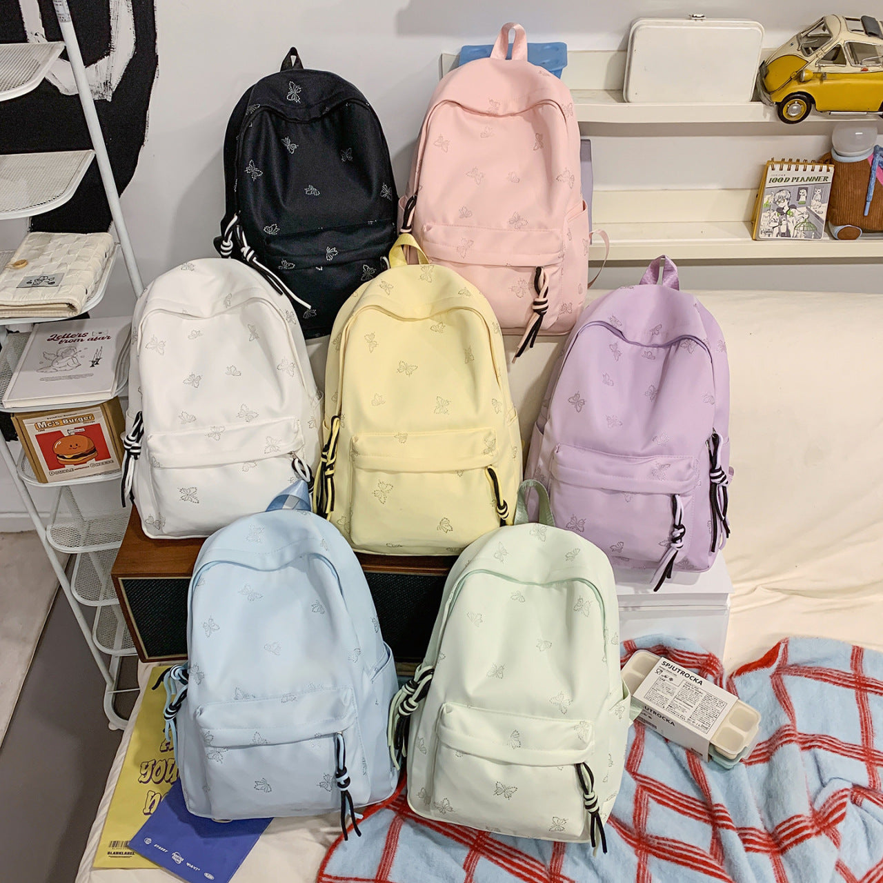 Backpack with Glittering Embellishments
