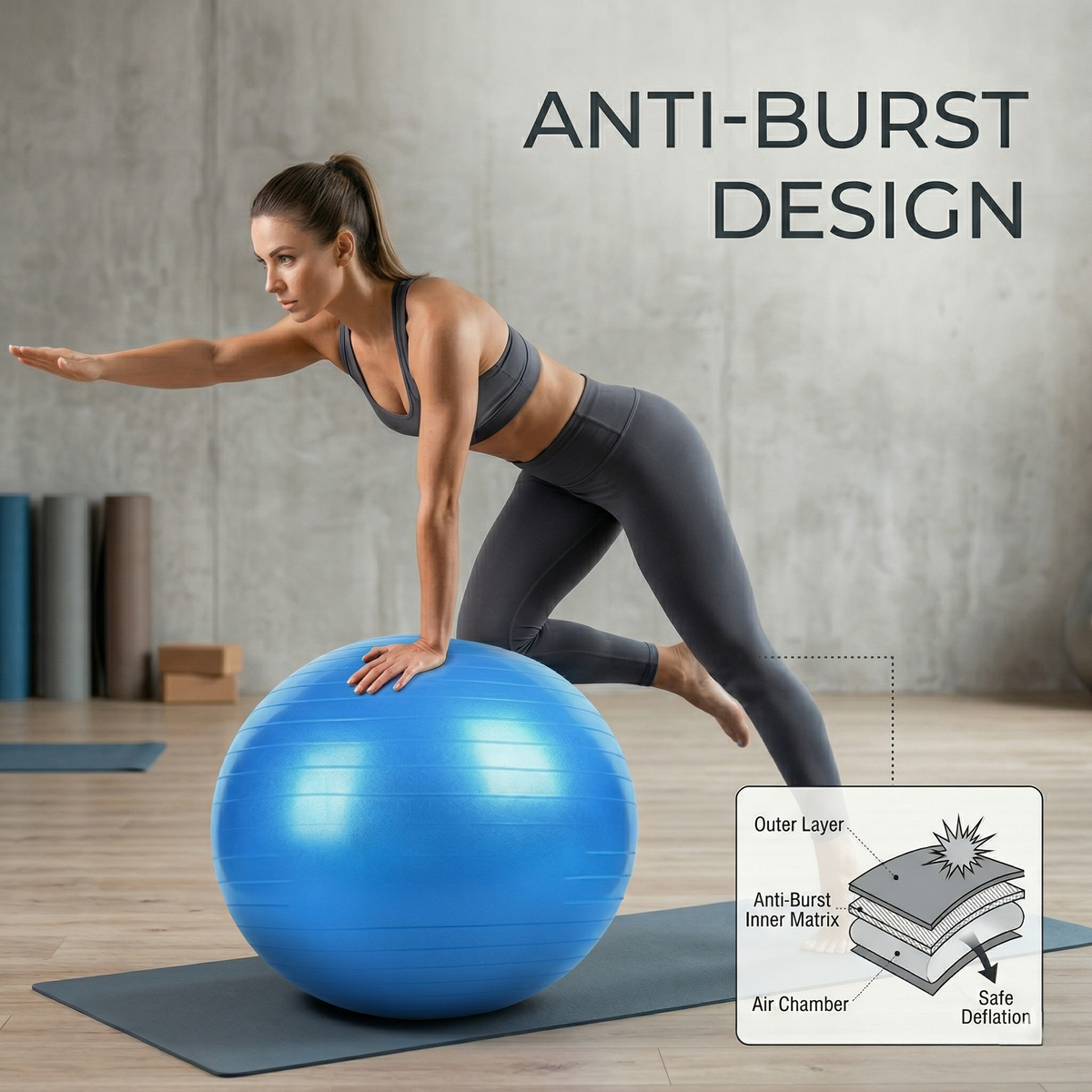 Burst-Resistant Stability Ball with Precision Pump