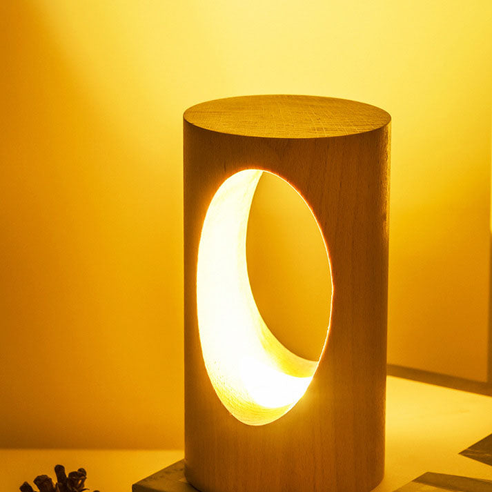 Charly | Japanese Solid Wood Rectangular Column LED Night Lamp USB Table Lamp