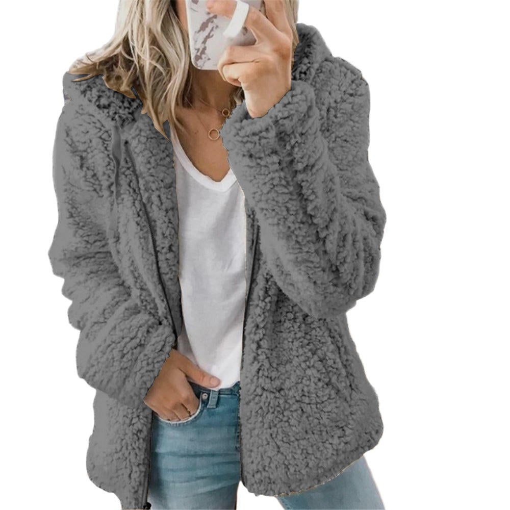 Charly Women's Fashion | Elegant Bear Teddy Fur Coat: Soft Fleece Coat with Pockets and Zipper