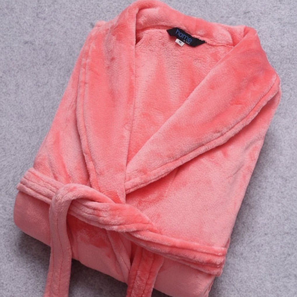 COZYCORAL – Light winter bathrobe made of coral fleece with belt & side pockets