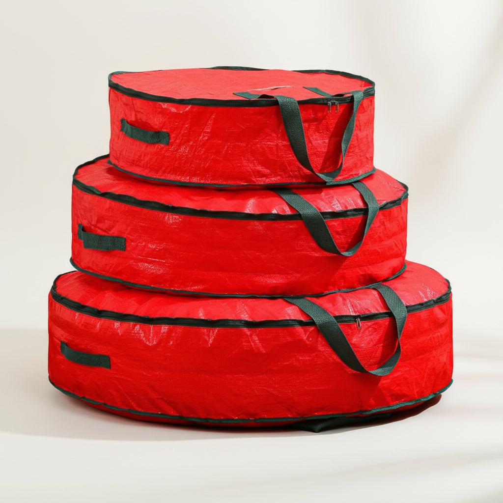 Durable Woven Fabric Christmas Ornament Storage Bag