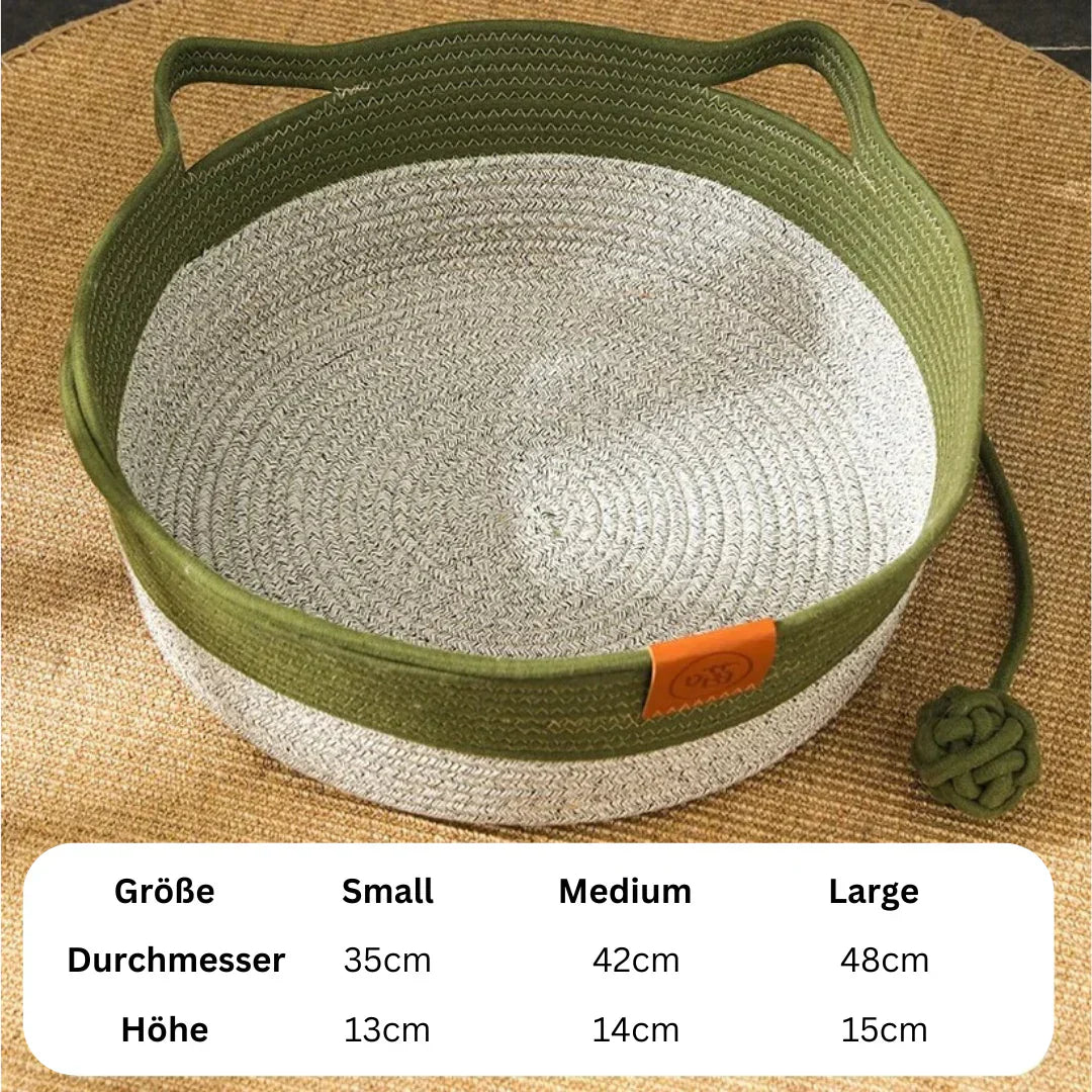 Handwoven Cotton Rope Cat Bed – DreamNest Charly