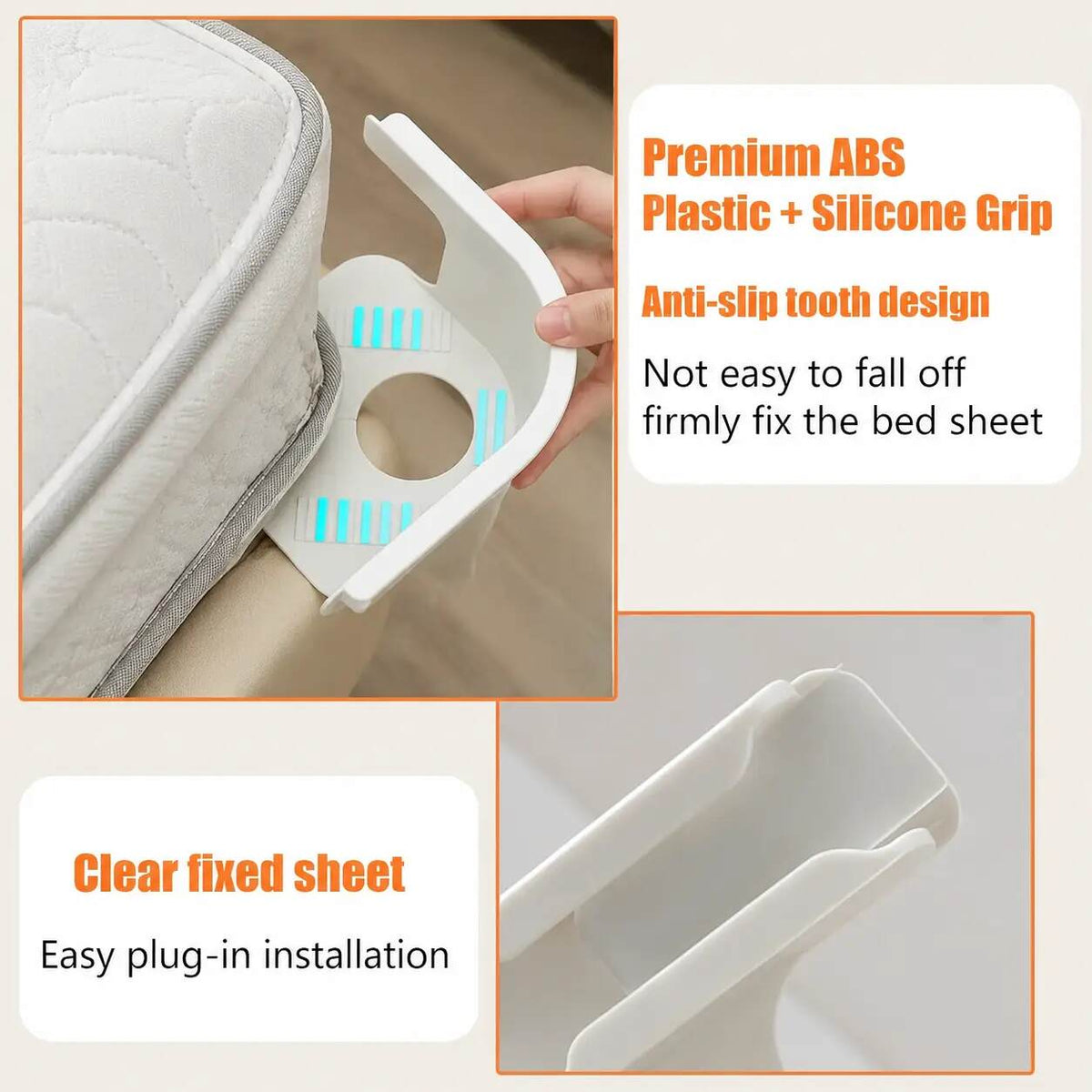 Heavy-Duty Bed Sheet Clips - Invisible Corner Fasteners