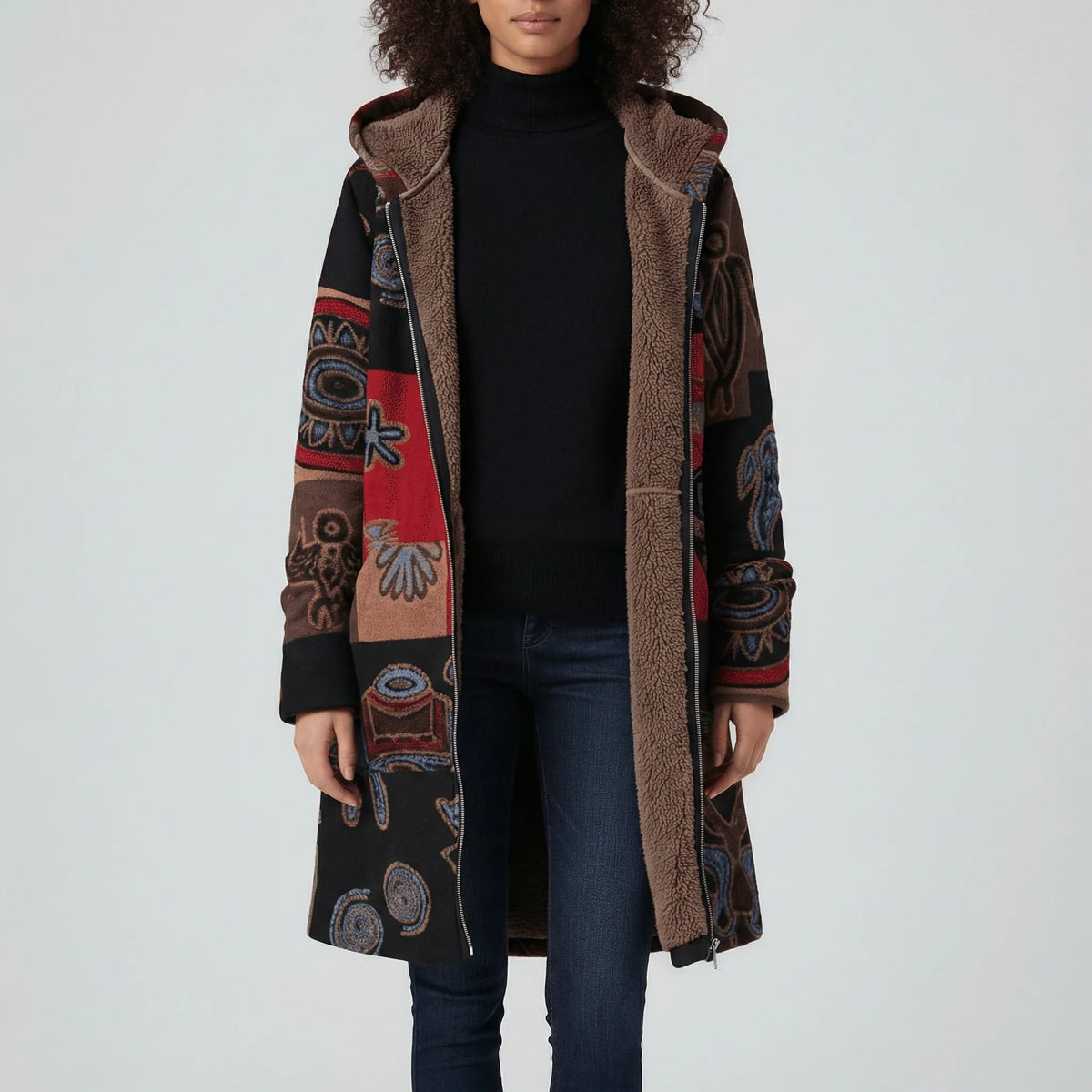 Long Fitted Hooded Jacket