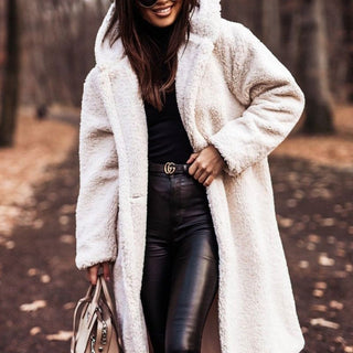 Long Hooded Teddy Coat