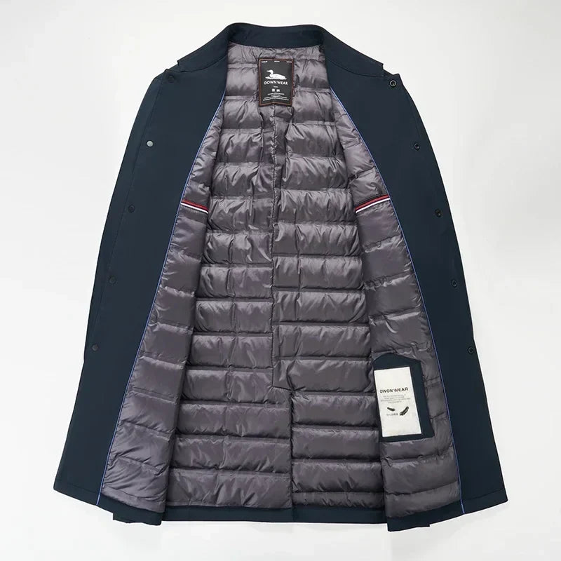 Men's Down-Filled Trench Coat – Timeless and Warm for Everyday Wear