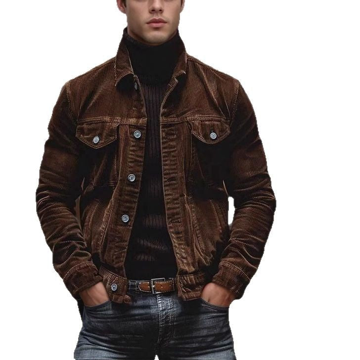 Men's Modern Corduroy Jacket with Practical Chest Pockets