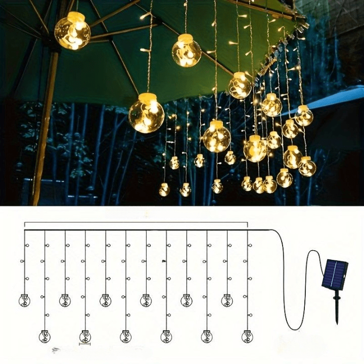 Outdoor Solar Bubble String Lights - 8 Modes