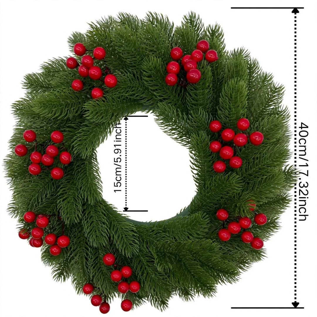 Plastic Pine Needle Christmas Wreath