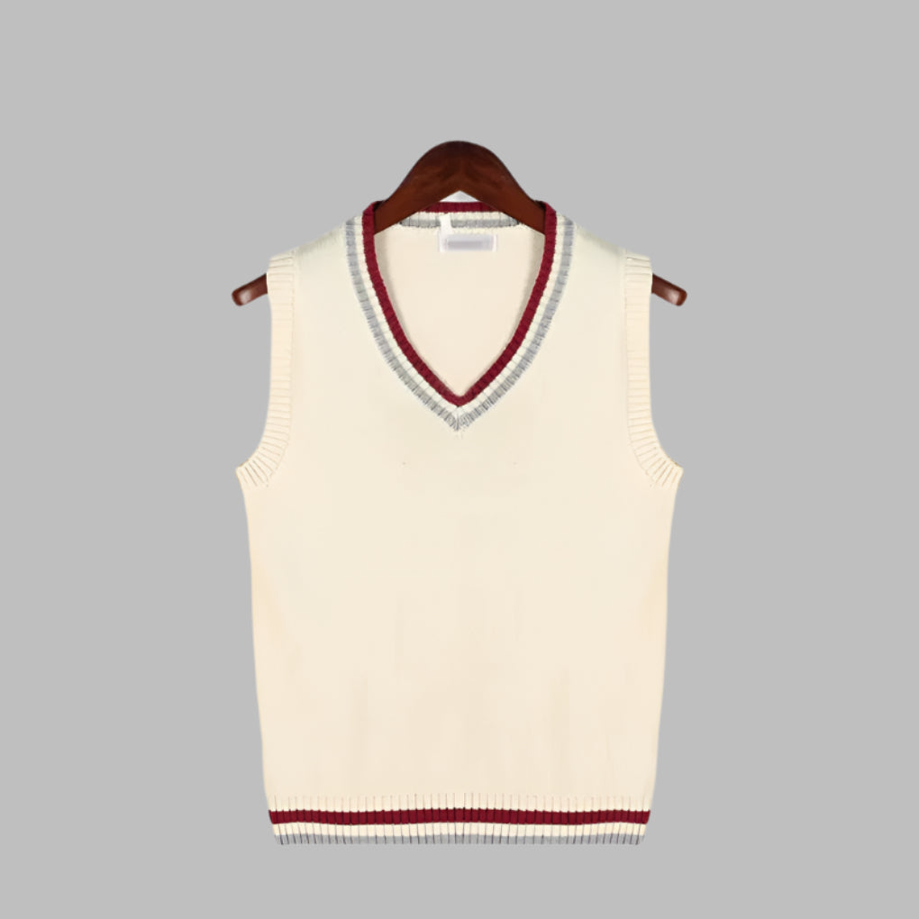 Retro Preppy Style Striped Sleeveless Sweater Vest
