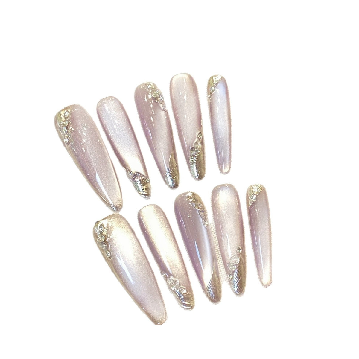 Stiletto Press-On Nail Set with Glittering Accents