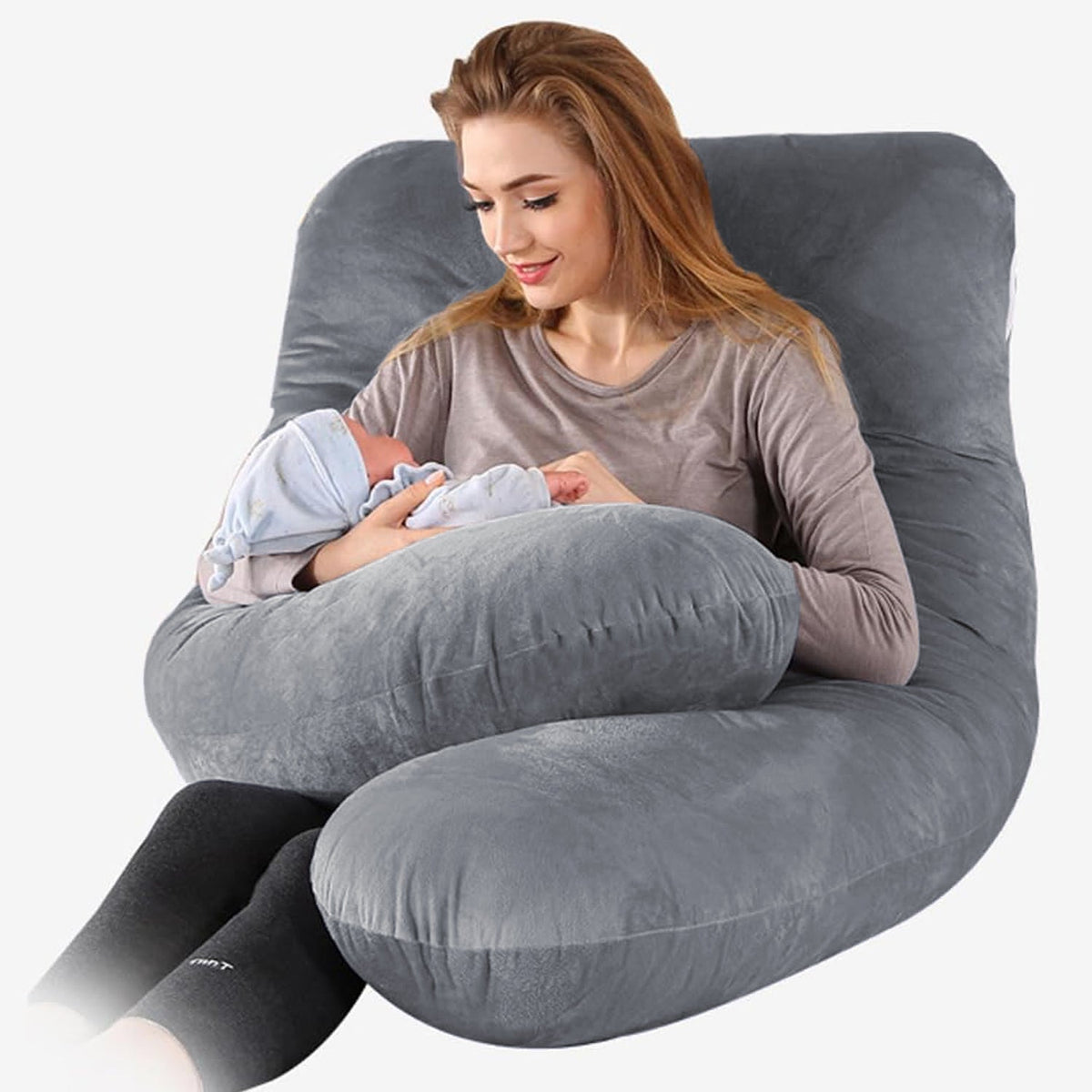 U-Shaped Pregnancy Pillow with Removable Cover