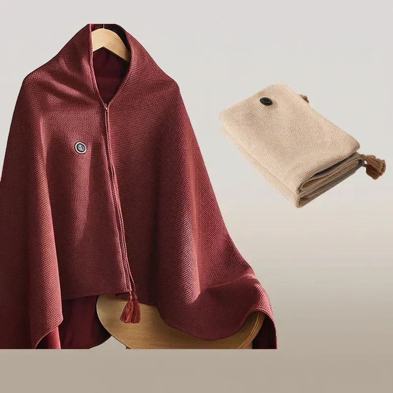 USB Heated Shawl Wrap — Fast-Warming Wearable Blanket