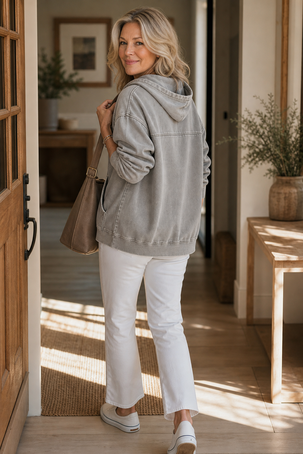 Washed Relaxed Zip-Up Hoodie