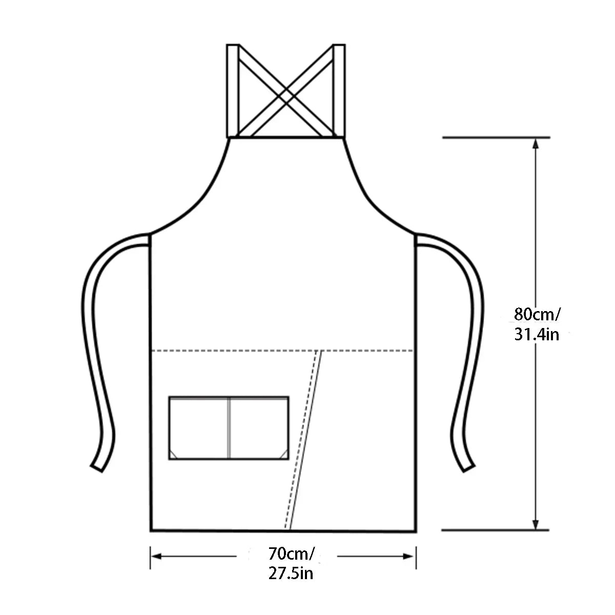 Waterproof Canvas Split-Leg Apron with Pockets