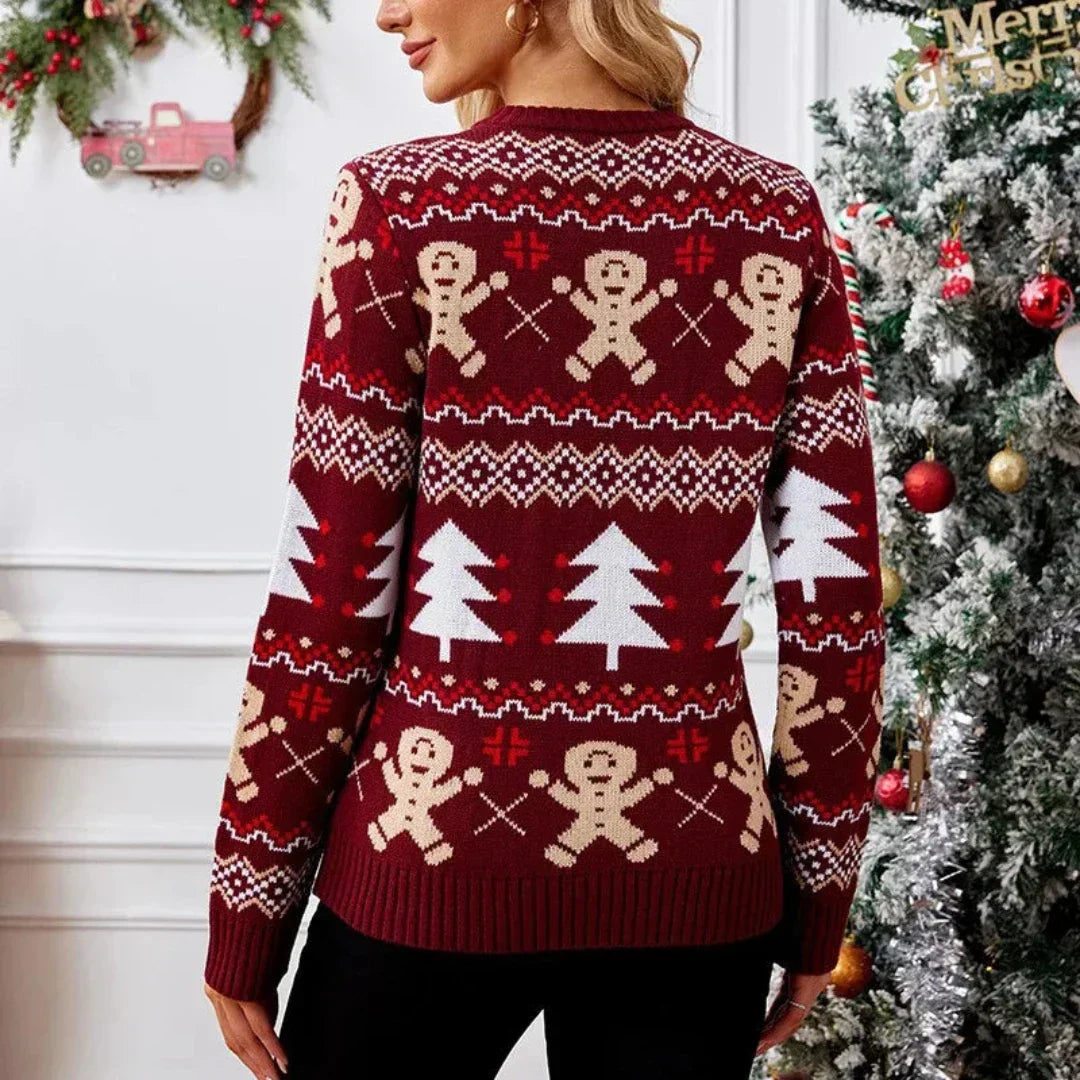 Women's Christmas Sweater – Warm Holiday Pullover with Festive Pattern
