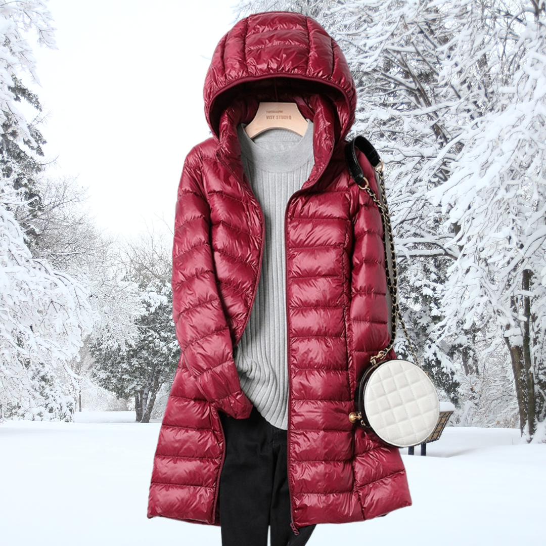 Women's Lightweight Down Jacket with Detachable Hood