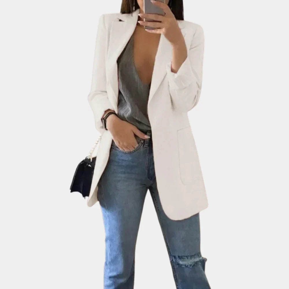 Women's Long Slim Fit Blazer – Timeless Elegance and Modern Tailoring