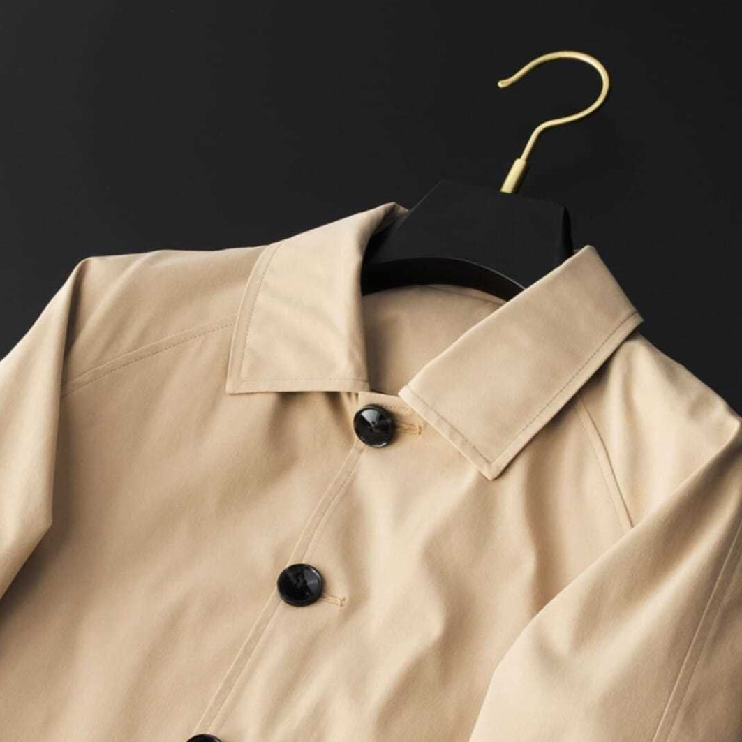 Women's Short Trench Coat with Collar