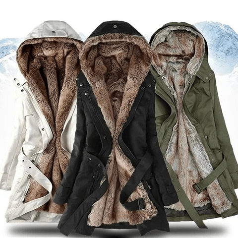 Women's Warm Winter Jacket with Faux Fur and Stylish Lining