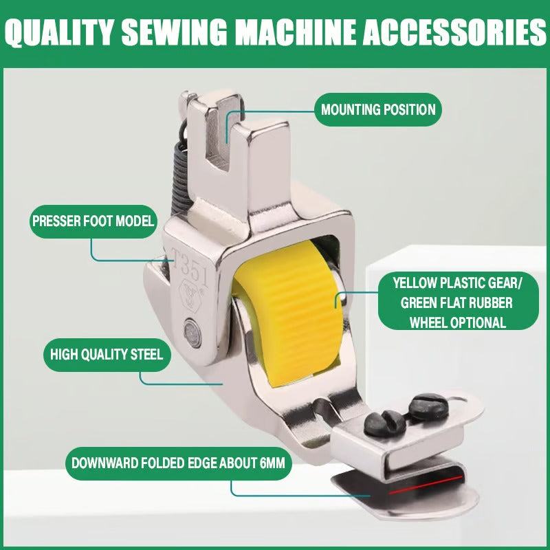 1+1 Free | Versatile Walking Foot for Sewing Machines – Adjustable for Perfect Hems | Green & Yellow
