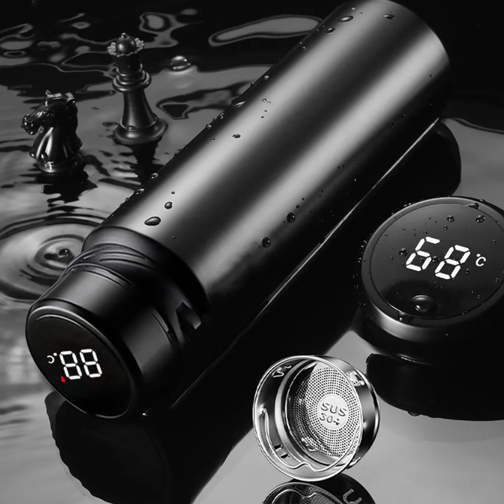 1000Ml Insulated Stainless Steel Bottle with Digital Temperature Display — Double-Wall Vacuum Insulation