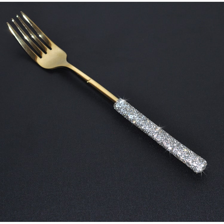 18/10 Stainless Steel Flatware Set with Rhinestone-Encrusted Handles