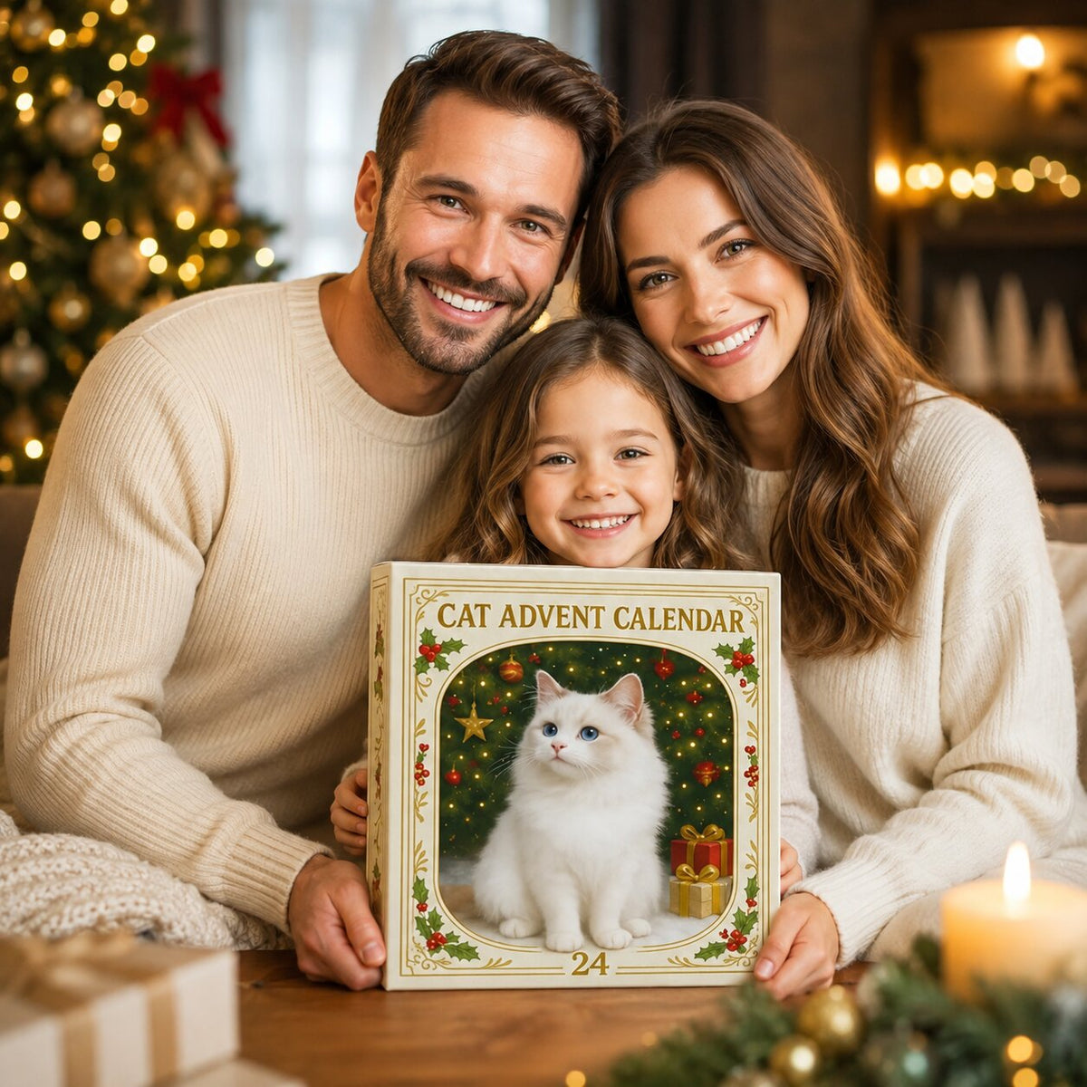 2026 Cat Advent Calendar - 24 Festive Cat Designs, Christmas Countdown