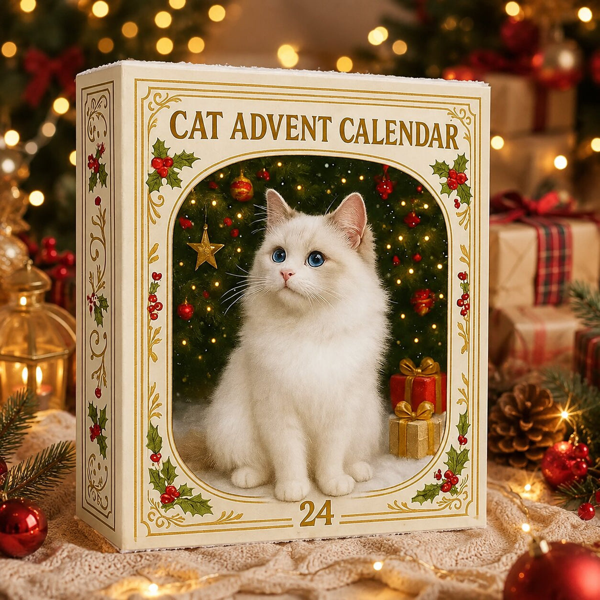 2026 Cat Advent Calendar - 24 Festive Cat Designs, Christmas Countdown