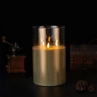 3-Flame LED Candle - Gold, Grey or White
