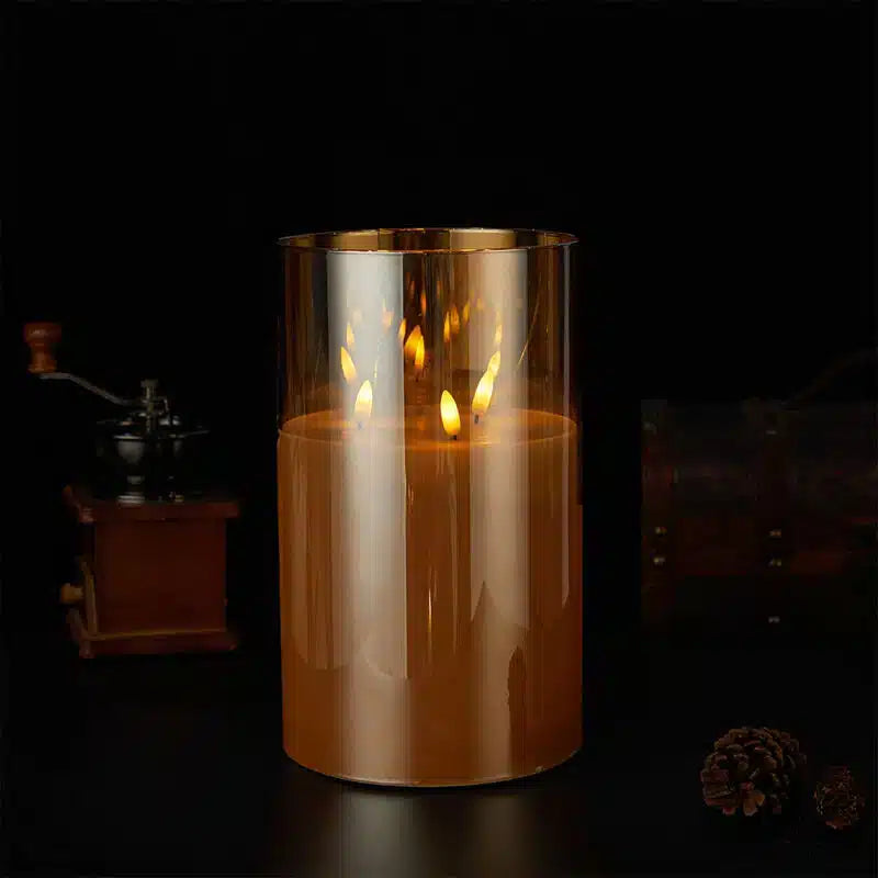 3-Flame LED Candle - Gold, Grey or White