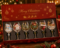 3D Christmas Wine Glasses