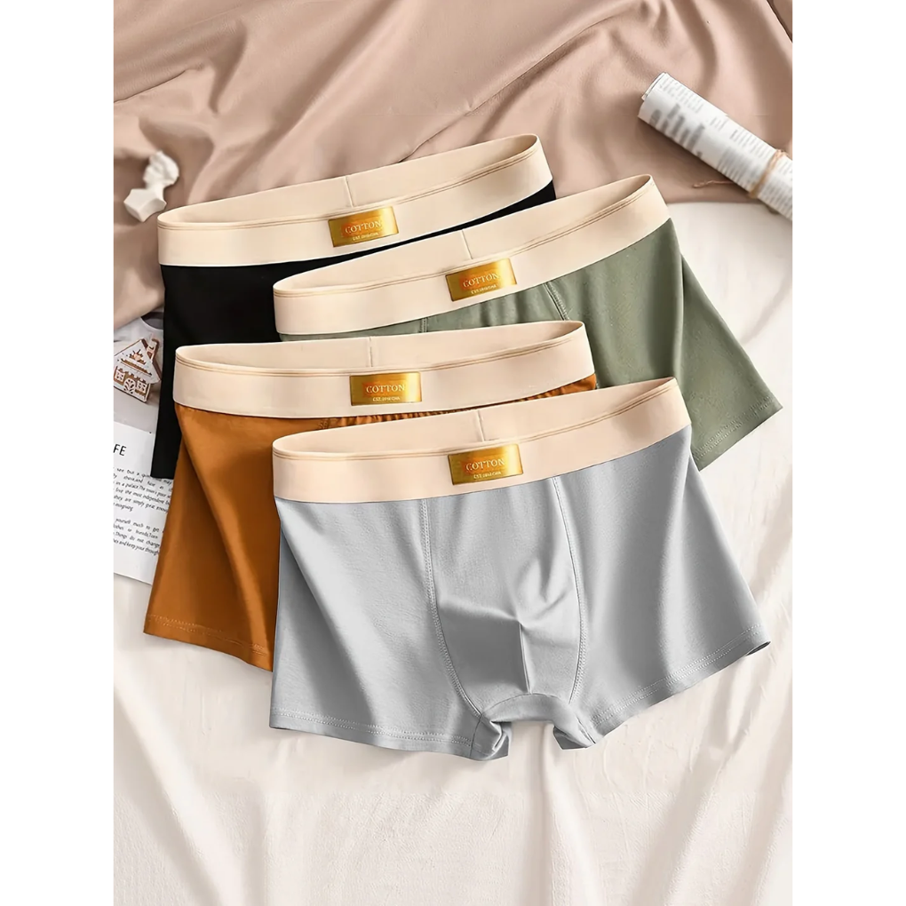4-Pack Men's Solid Stretch Boxer Briefs