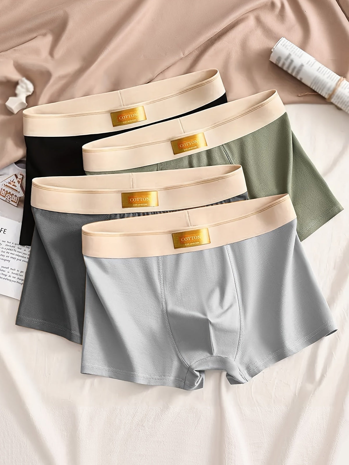 4-Pack Men's Solid Stretch Boxer Briefs