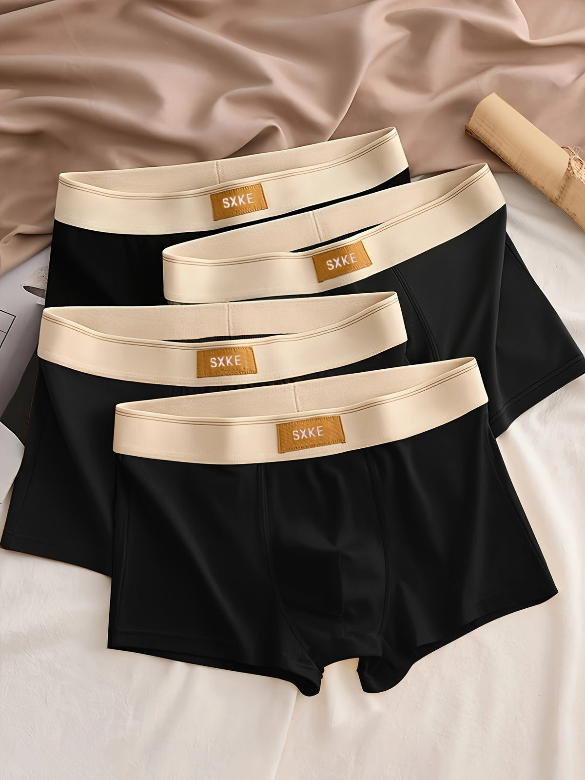 4-Pack Men's Solid Stretch Boxer Briefs