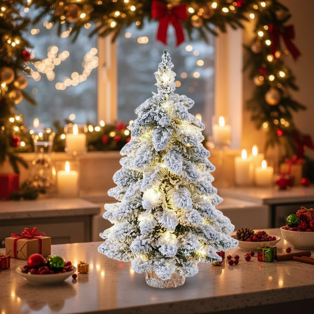 45cm LED Christmas Tree with Frosty Snow Effect