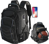 XL Travel Backpack: 55L, USB, RFID Security