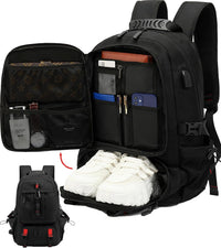 60L Expandable Travel Backpack with USB & Shoe Compartment
