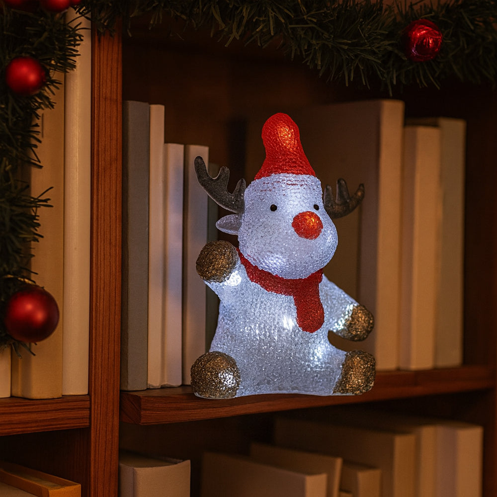 Acrylic Reindeer with LED Lights - 20 cm