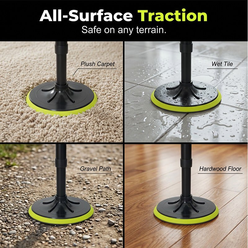 Adjustable Lightweight Aluminum Cane with Anti-Slip Base