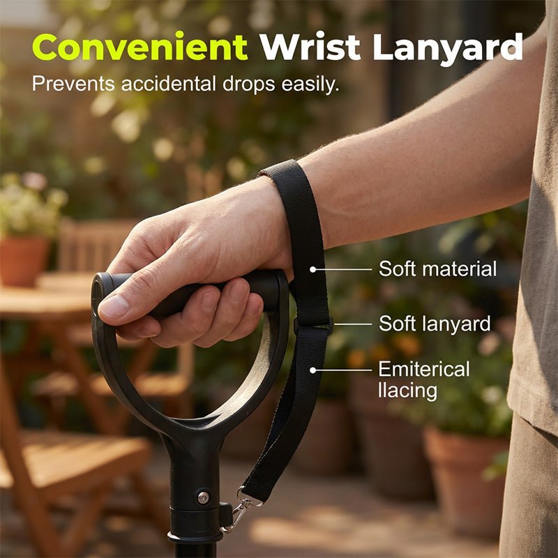 Adjustable Lightweight Aluminum Cane with Anti-Slip Base