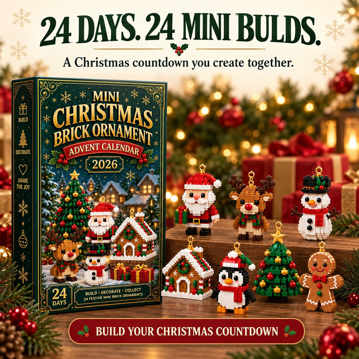 Advent Calendar with 24 Buildable Mini Figures