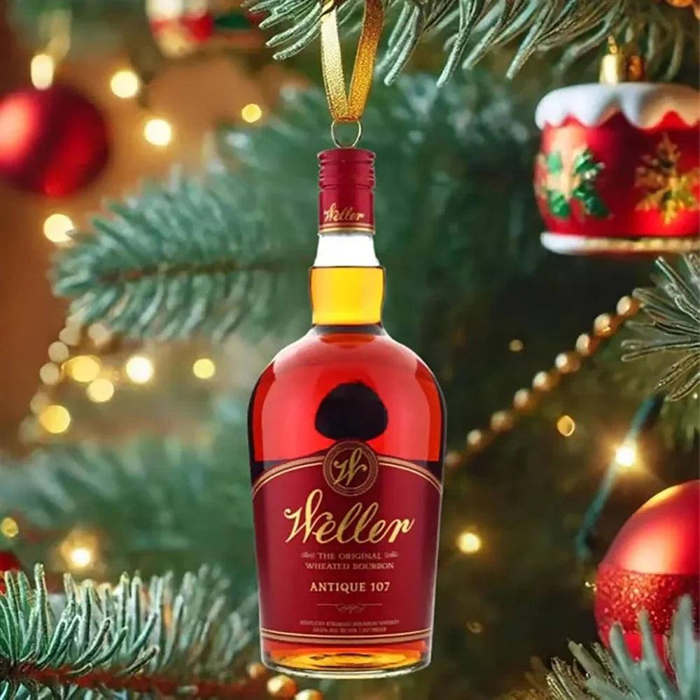 Advent Calendar with Mini Bottle Ornaments – 24-Day Bourbon Whiskey Themed Countdown