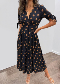 Charming Polka Dot Midi Dress