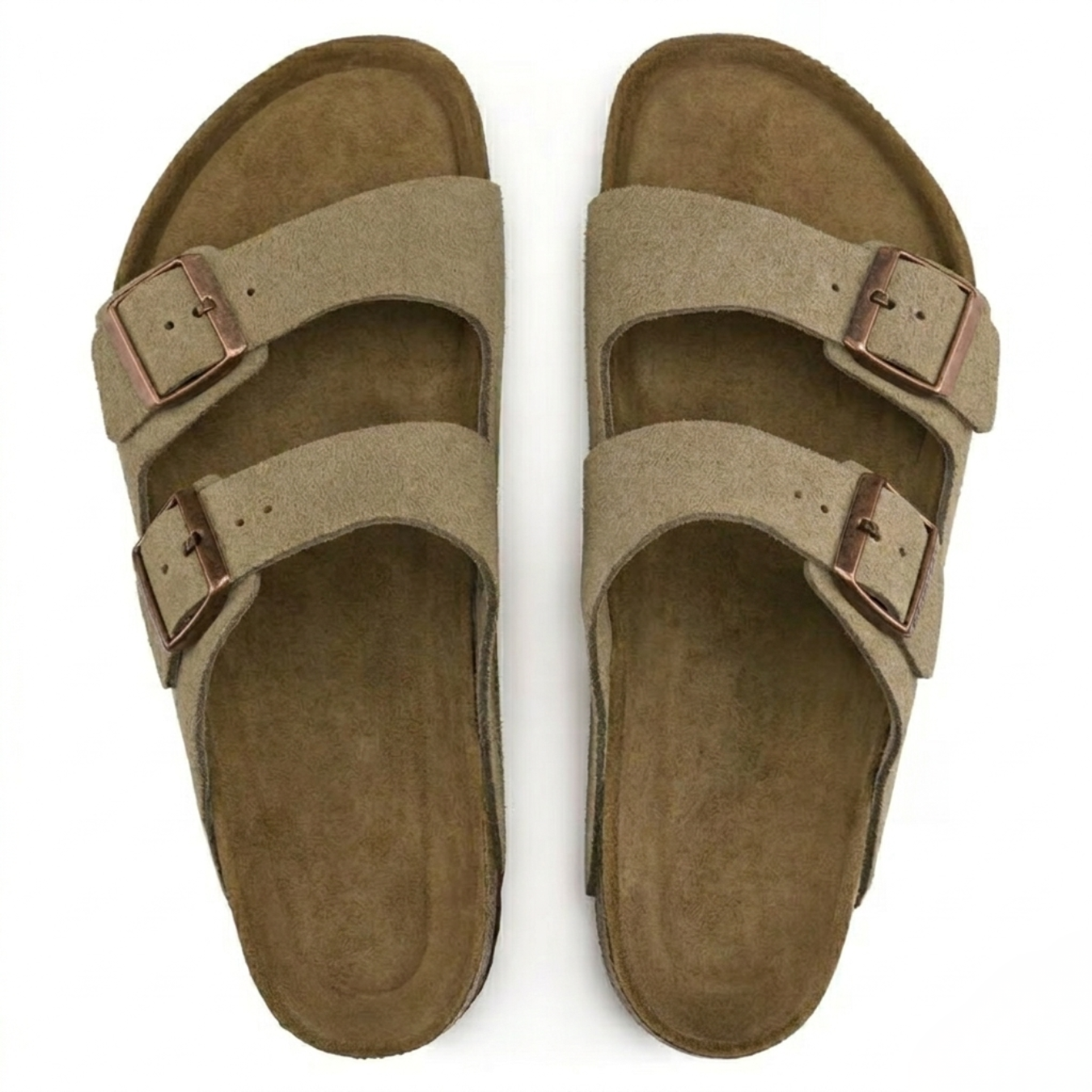Arizona Suede Taupe: Ergonomic Casual Sandals - Image 1