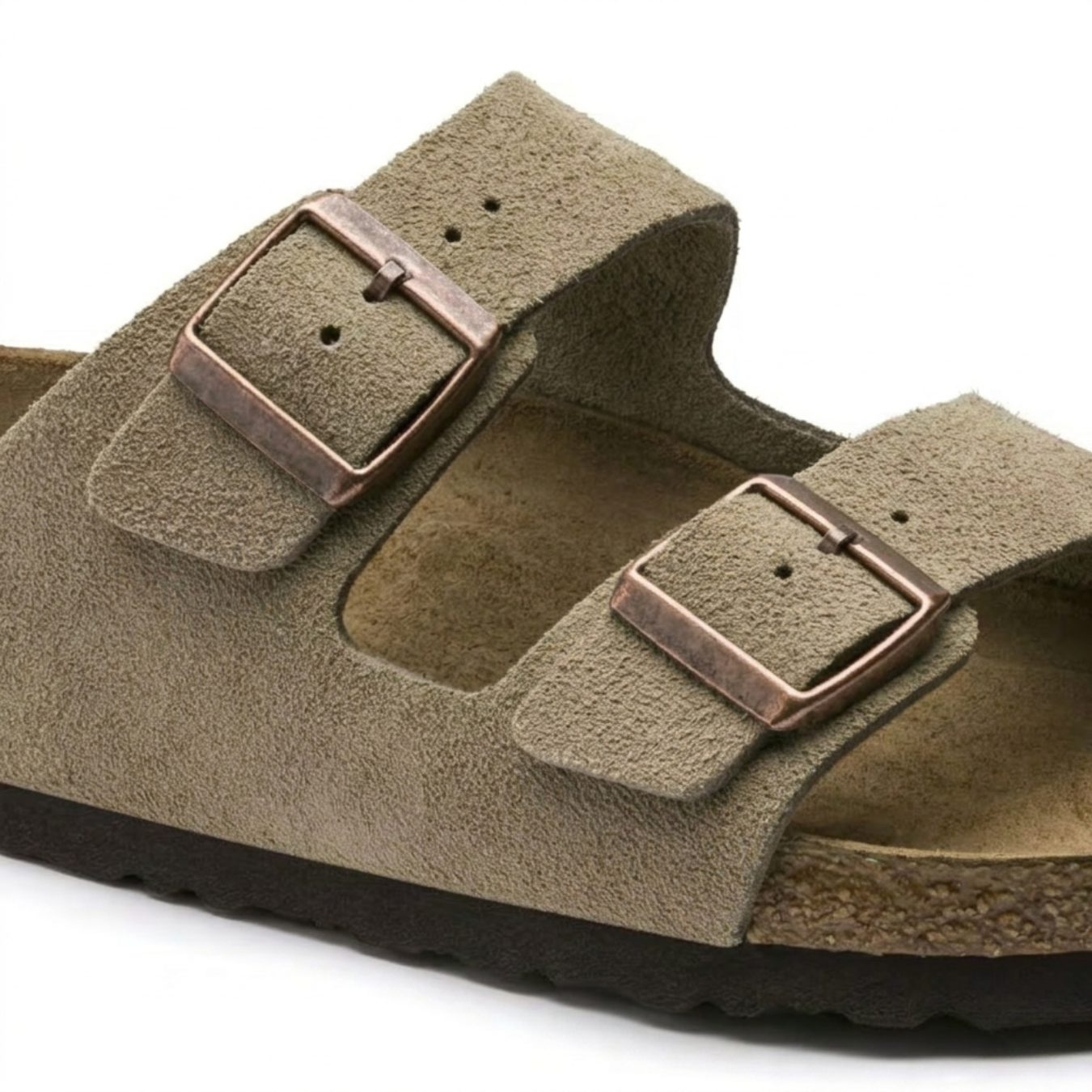 Arizona Suede Taupe: Ergonomic Casual Sandals - Image 1